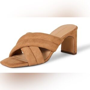 NWT Crossover Heeled Sandal with Padded Straps and Memory Foam Insole